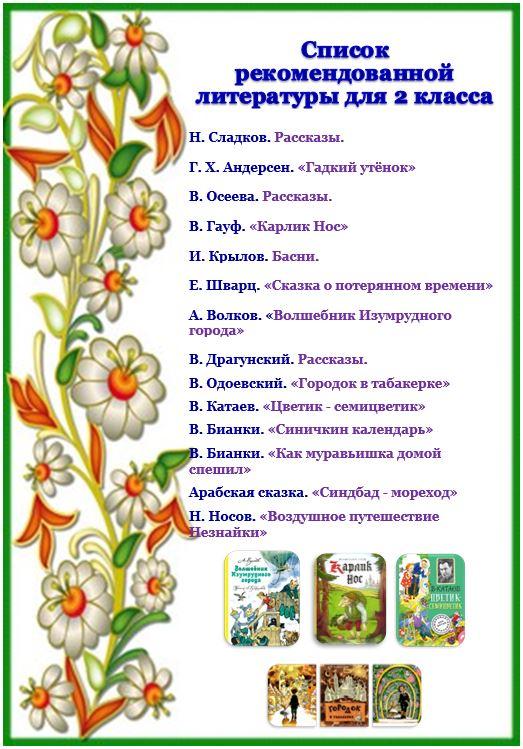 Список рекомендуемой литературы для чтения 1- 4 классы » КГУ «Гимназия №34»  Управления образования города Алматы